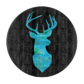 Blue Waterverf Deer Silhouette Snijplank (Voorkant)