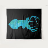 Blue Waterverf Deer Silhouette Wandkleed (Voorkant (horizontaal))