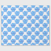 Blue Waterverf Dog Paw Print Aangepaste naam Cadeaupapier (Vlak)