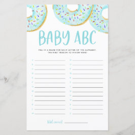 Blue Waterverf Donuts Baby ABC Baby shower Game