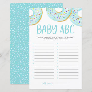 Blue Waterverf Donuts Baby ABC Baby shower Game