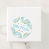 Blue Waterverf Donuts Baby Sprinkle Dank je Bedankjes Labels (In situ)