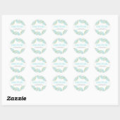 Blue Waterverf Donuts Baby Sprinkle Dank je Ronde Sticker (Vel)
