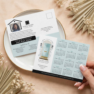 Blue Waterverf Door Real Estate Kalender 2025 Briefkaart