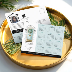 Blue Waterverf Door Real Estate Kalender 2025 Briefkaart