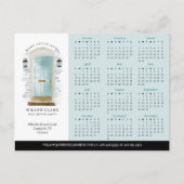 Blue Waterverf Door Real Estate Kalender 2025 Briefkaart (Voorkant)