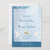 Blue Waterverf Doves Photo Wedding Save the Date (Achterkant)