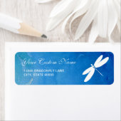 Blue Waterverf Dragonfly retouradreslabels Etiket (Insitu)