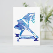 Blue Waterverf Dressage Horse Bedankkaart (Staand voorkant)