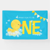 Blue Waterverf Duck Oh wat leuk een feestje Spandoek (Horizontaal)