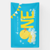 Blue Waterverf Duck Oh wat leuk een feestje Spandoek (Verticaal)