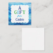 Blue Waterverf Een cadeau van Boys Enclosure Notitiekaartje (Voorkant / Achterkant)