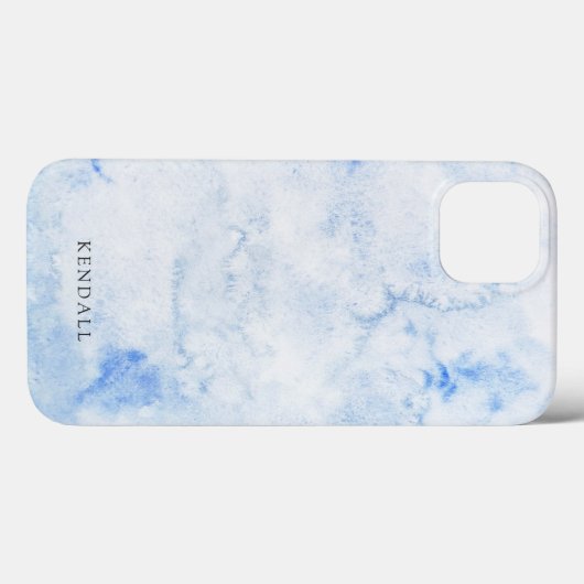 Blue Waterverf Elegant Case-Mate iPhone Case (Achterkant (horizontaal))