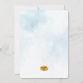 Blue Waterverf Elephant Baby shower Invitation Kaart (Achterkant)