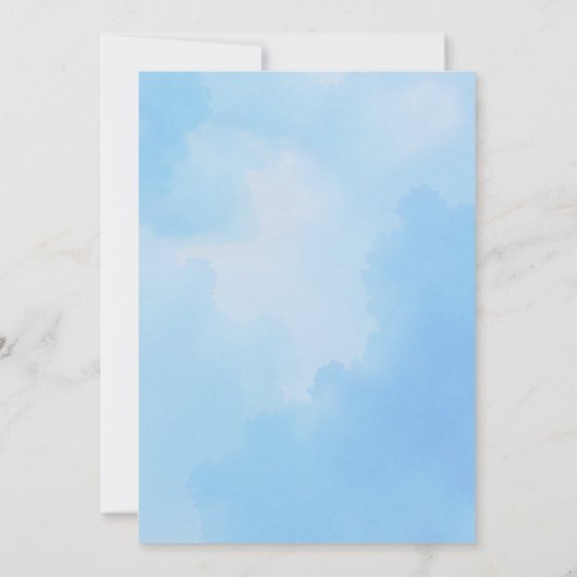 Blue Waterverf Elephant Baby shower - Uitnodiging (Achterkant)