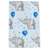 Blue Waterverf Elephants Pattern Medium Gift Bag Medium Cadeauzakje (Voorkant)