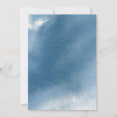 Blue Waterverf en Blue Floral verlovingsfeest Kaart (Achterkant)