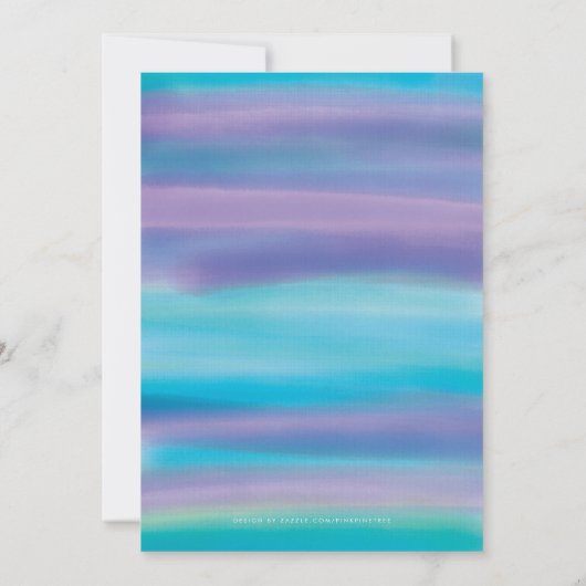 Blue Waterverf Evening Sky Vrijgezellenfeest nodig Kaart (Achterkant)