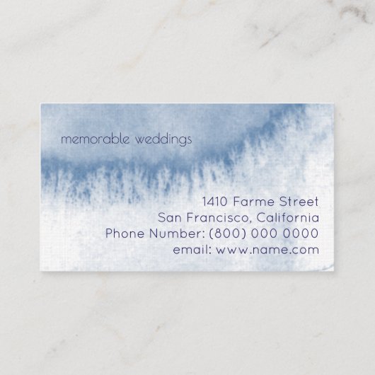 Blue Waterverf Events Aangepast beroep Visitekaartje (Achterkant)