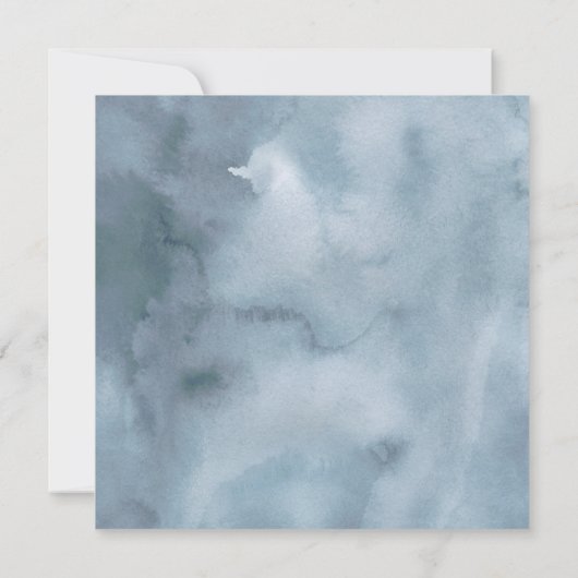 Blue Waterverf Fish Rehearings Dinner Kaart (Achterkant)