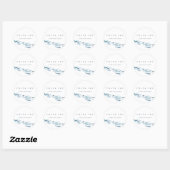 Blue Waterverf Fish Wedding Favor Ronde Sticker (Vel)
