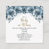Blue Waterverf Floral Boy Baby Book Request Informatiekaartje (Voorkant)