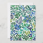 Blue Waterverf Floral Charity Event Gala Party Kaart (Achterkant)