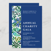 Blue Waterverf Floral Charity Event Gala Party
