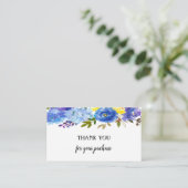 Blue Waterverf Floral Hartelijk dank voor uw aanko Informatiekaartje (Staand voorkant)