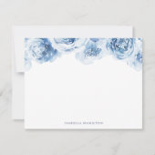 Blue waterverf floral Personalized Stationery Notitiekaartje (Voorkant)