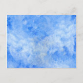 Blue Waterverf Floral Script Wedding Briefkaart (Achterkant)