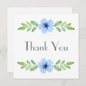 Blue Waterverf Floral Swag Hartelijk dank Bedankkaart (Voorkant / Achterkant)