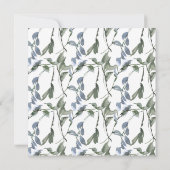 Blue Waterverf Floral Vines Vrijgezellenfeest Kaart (Achterkant)