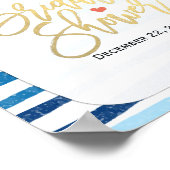 Blue Waterverf Floral Vrijgezellenfeest Welcome Si Poster (Hoek)