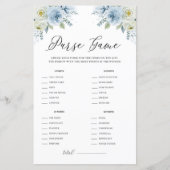 Blue Waterverf Floral Wat zit er in je Purse Game (Voorkant)