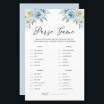 Blue Waterverf Floral Wat zit er in je Purse Game<br><div class="desc">Wat zit er in je tas? Voeg deze leuke en speelse botanische douchekaart toe aan uw evenement. Het kenmerkt de illustraties van de waterverf van gebroken witte en blauwe rozen en volken met een greenery accent. Personaliseer u door tekst terug toe te voegen. Deze florale portemonnee is perfect voor vrijgezellenfeesten...</div>