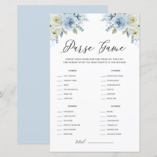 Blue Waterverf Floral Wat zit er in je Purse Game