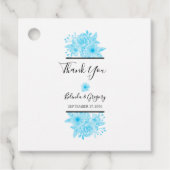 Blue Waterverf Floral Wedding Gift Bedankjes Labels (Voorkant)