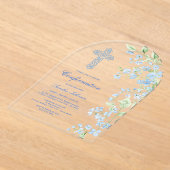 Blue Waterverf Flowers Arch bevestiging Acryl Uitnodigingen (Laagn)