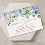 Blue Waterverf Flowers Bridal Shower Invitation Kaart<br><div class="desc">Onze Bridal Shower-uitnodiging met Pastel Blue Waterverf hydrangea Lavender Flowers en bladeren.</div>