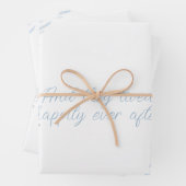 Blue Waterverf Flowers Lijst gepersonaliseerd Inpakpapier Vel (In situ)