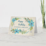 Blue Waterverf Flowers Zuster in Law Kaart<br><div class="desc">en attent wenskaart voor Sister in Law's birthday met  blauw waterverf bloemen en handgeletterde stijltekst.</div>