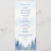 Blue Waterverf Forest Serene bruiloft Programmakaart (Achterkant)