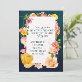 Blue Waterverf Funeral Programme Vibrant Floral Kaart (Staand voorkant)