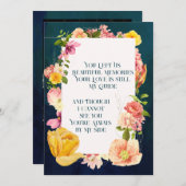 Blue Waterverf Funeral Programme Vibrant Floral Kaart (Voorkant / Achterkant)