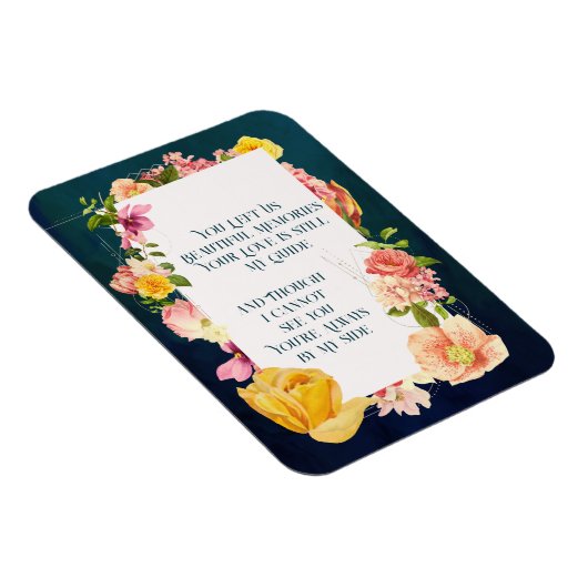 Blue Waterverf Funeral Programme Vibrant Floral Magneet (Rechterzijde)