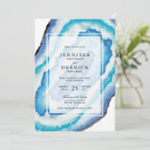 Blue Waterverf Geodes Kaart (Staand voorkant)