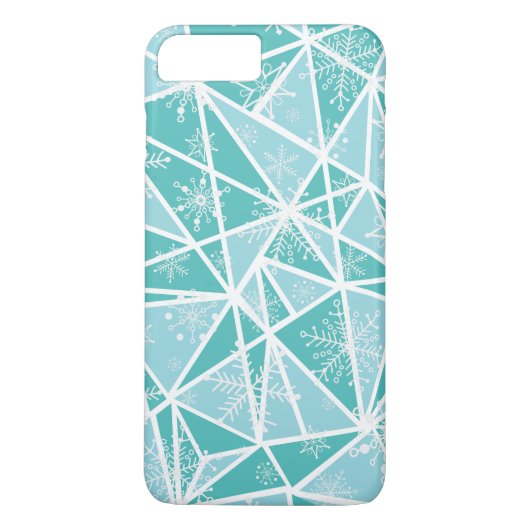 Blue Waterverf geometrische sneeuwvlokken patroon Case-Mate iPhone Case (Achterkant)