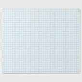 Blue Waterverf Gingham Baby shower Wrapping Paper Cadeaupapier (Vlak)