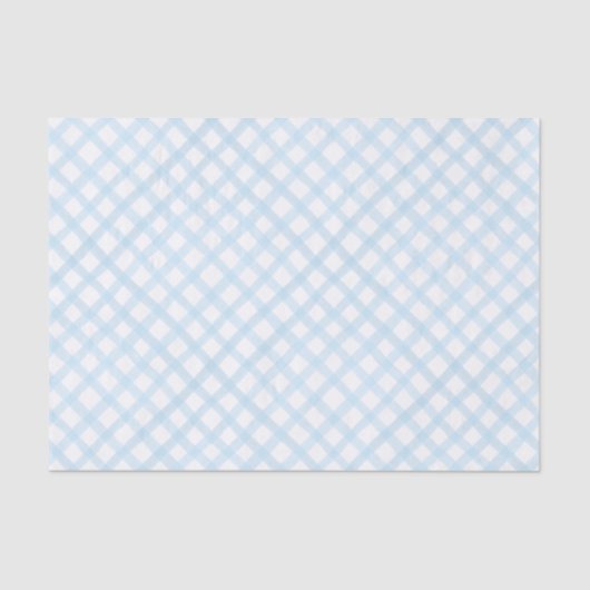 Blue Waterverf Gingham Boy Baby shower Tissuepapier (Voorkant)